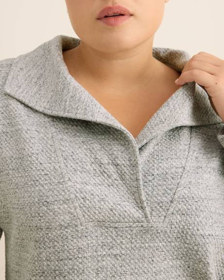 Pull texturé chiné avec col large - Active Zone