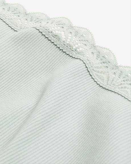 Culotte échancrée en tricot côtelé avec dentelle à la taille - ti Voglio