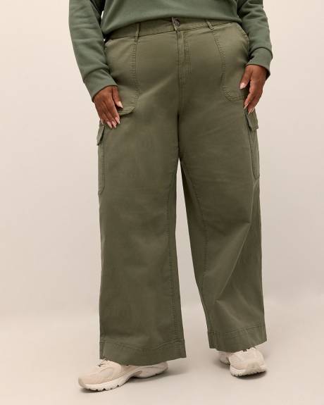 Cotton Wide-Leg Cargo Pant