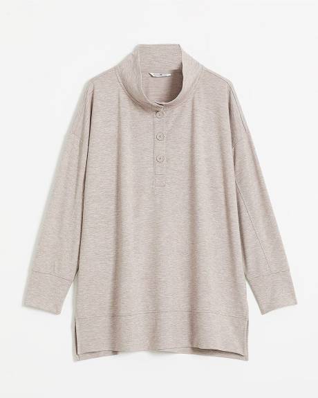 Sweatshirt en tricot français avec col montant - Active Zone