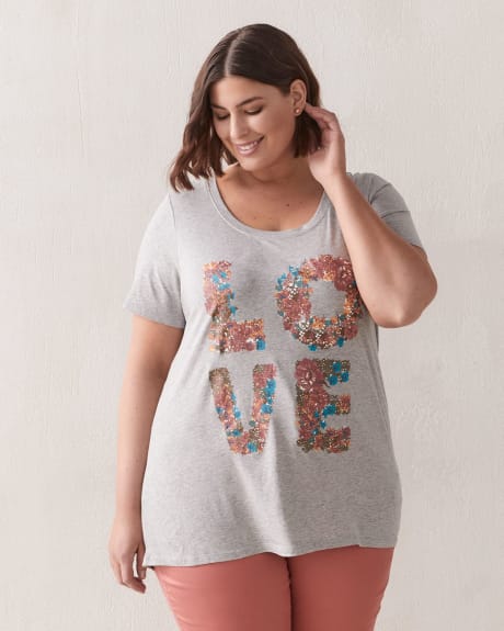 T-shirt coupe boyfriend à col rond - In Every Story