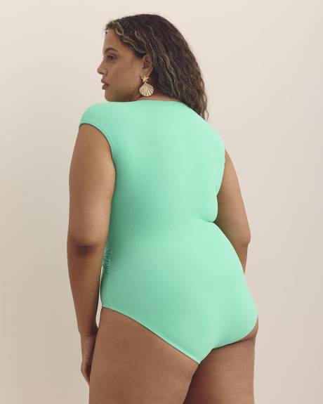Maillot une-pièce bleu à petites manches - Bleu by Rod Beattie