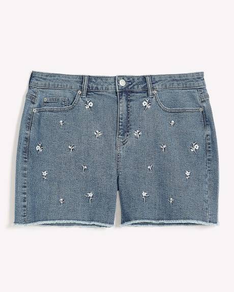 Responsible, Embroidered Denim Shorts, Medium Wash - d/C JEANS