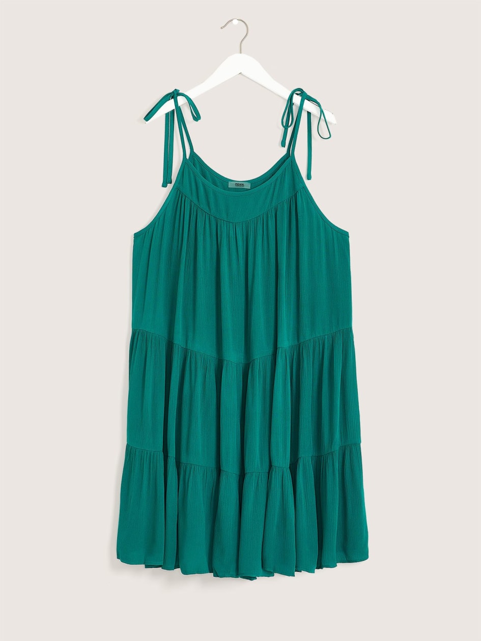 Crinkle Woven Cover-Up Swim Dress