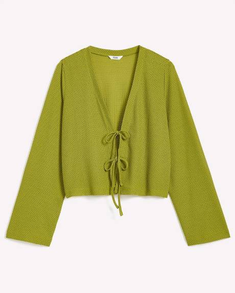 Cardigan nou&eacute; &agrave; manches cloches