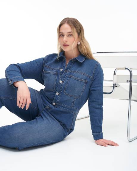 Responsible, Denim Jumpsuit, Medium Wash - Addition Elle