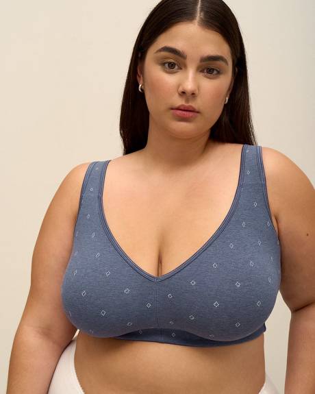 Wirefree Heather Cotton Bra with Dotted Diamond Print - ti Voglio