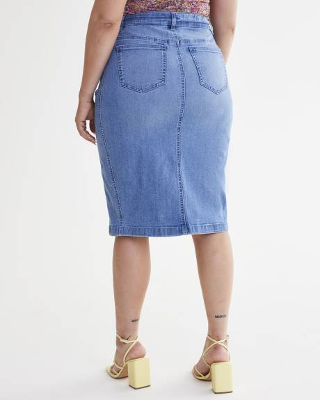 Responsible, Curvy-Fit, Denim Midi Skirt - Addition Elle