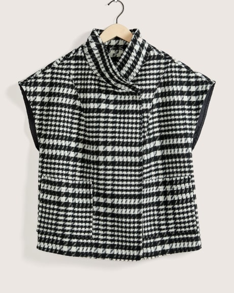 Houndstooth Cape, Wool Blend - Addition Elle