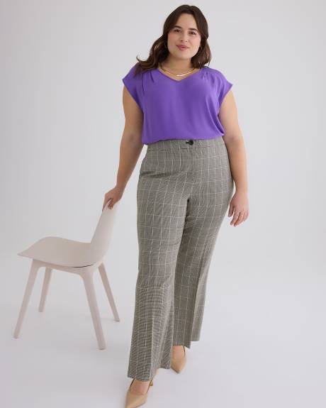 Plaid Flare Leg Pant