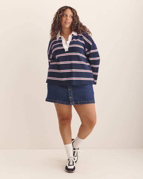 Striped Polo Sweatshirt