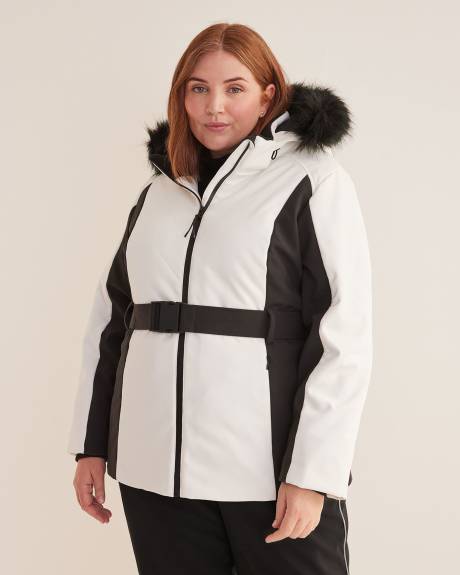 Manteau d'hiver noir et blanc, tissu responsable - Active Zone