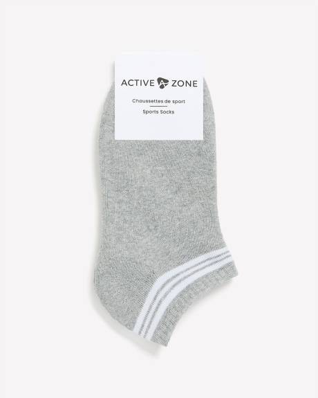 Chaussettes courtes avec rebord rayé - Active Zone