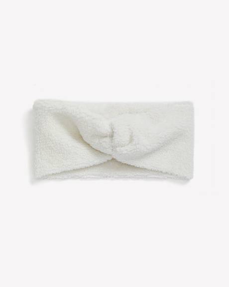 White Sherpa Twisted Headband