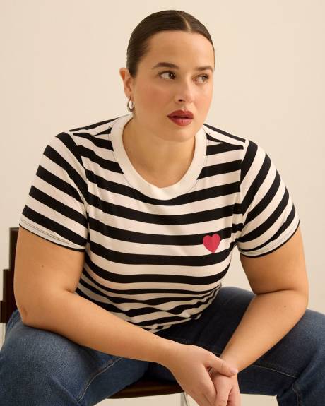 Striped Crewneck Tee - PENN. Essentials