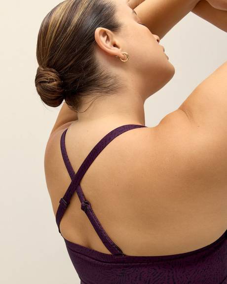 Purple Zebra Swing Tankini Top