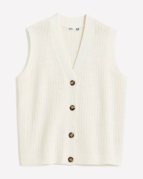 Buttoned Down Cable Sweater Vest