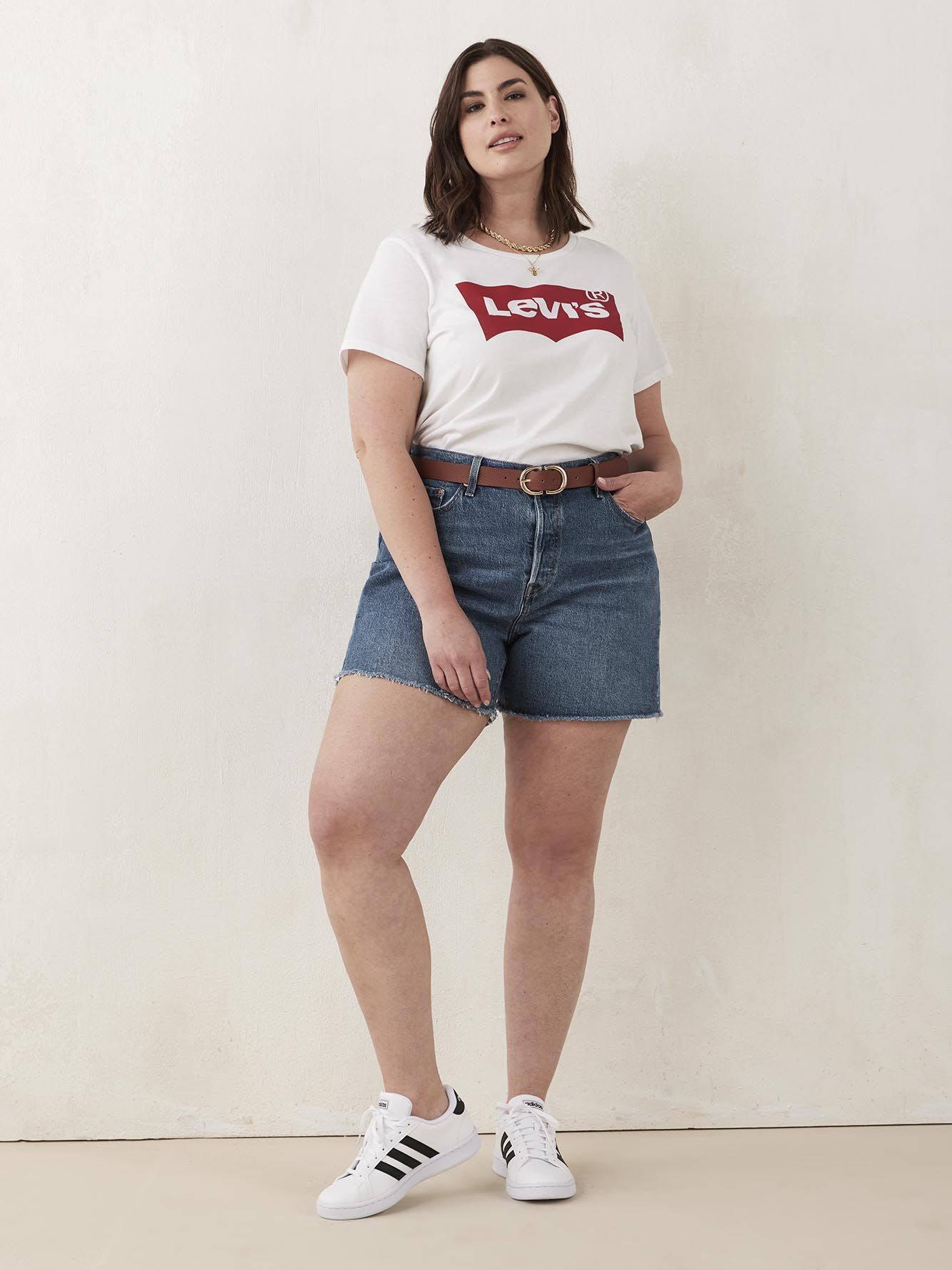 Dark Wash Plus 501 Original High Rise Jean Shorts Levi s