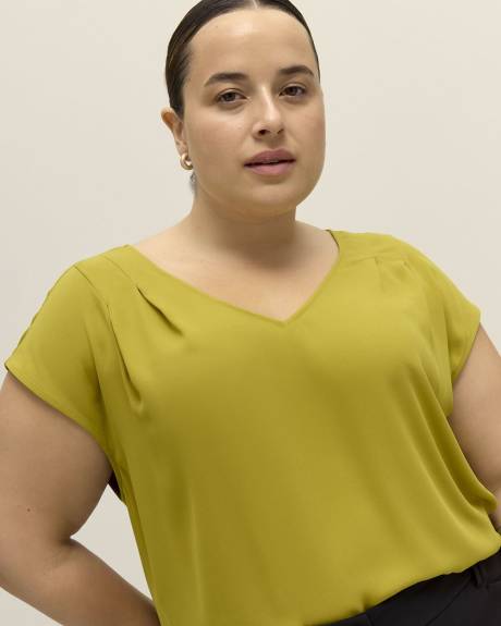 Blouse légère bimatière, tissu responsable