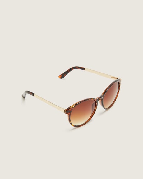 Oval Sunglasses With Metal Temples - In Every Story