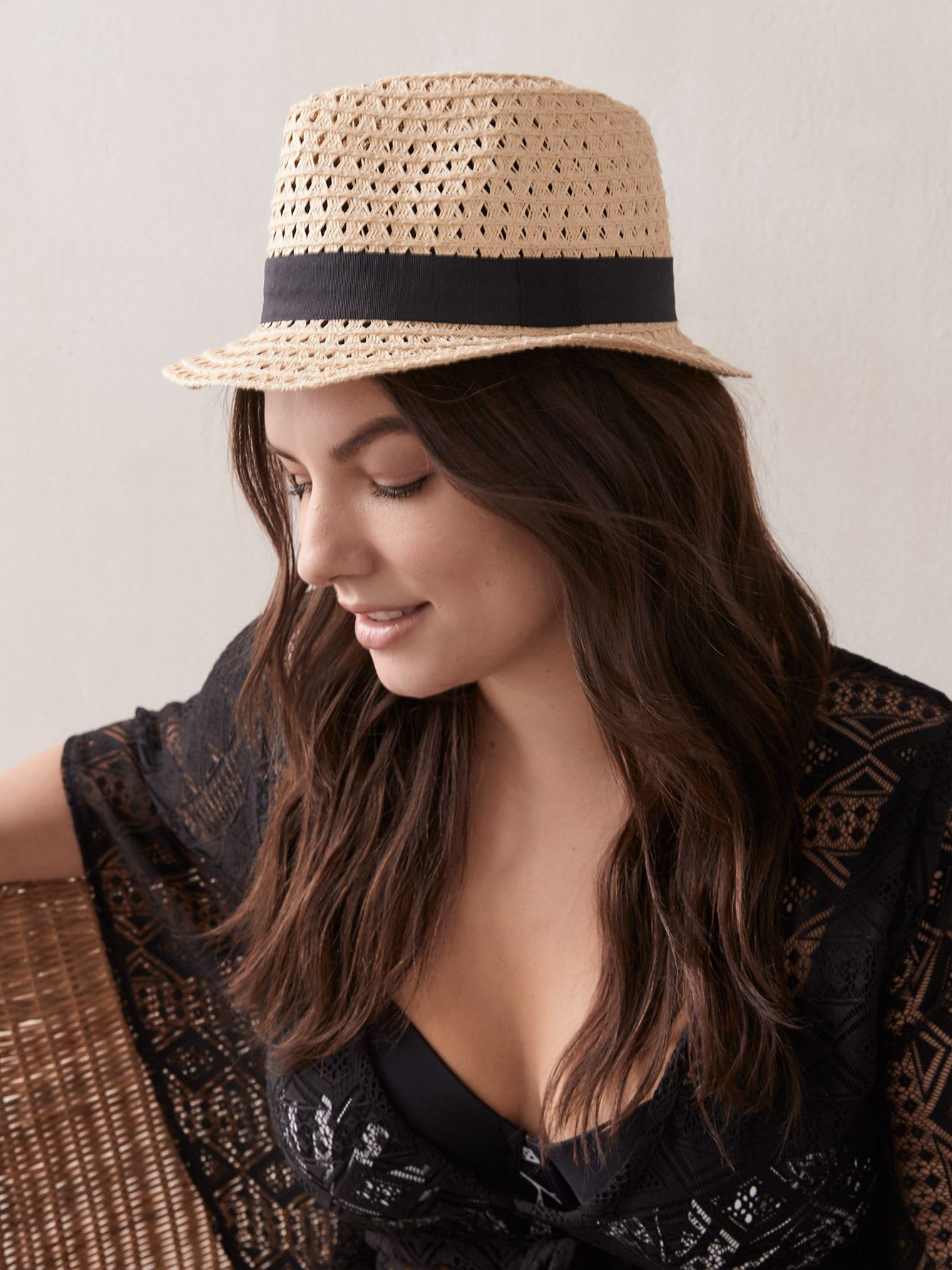 Perforated Straw Hat With Ribbon Canadian Hat Penningtons