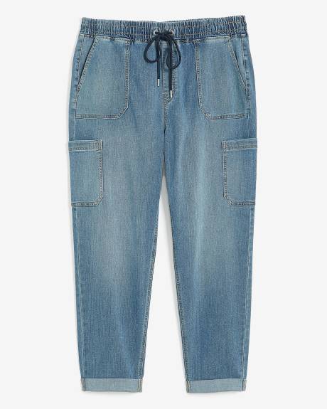 Pantalon style jogger cargo en denim extensible, délavé pâle, coupe 1948 - d/C JEANS