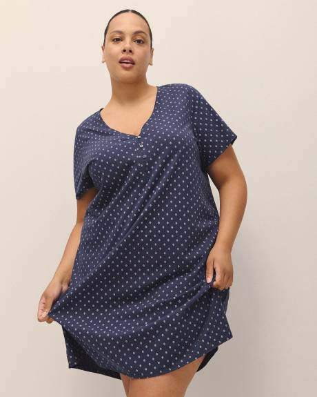 Robe de nuit courte à col Henley - ti Voglio