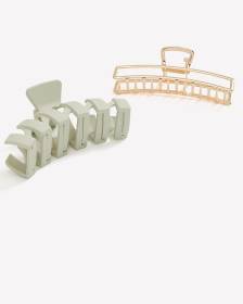 Metal and Plastic Hair Claws, Set of 2
