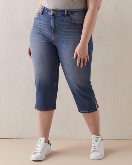 Straight-Leg Denim Capri With Slit At Hem - d/C Jeans