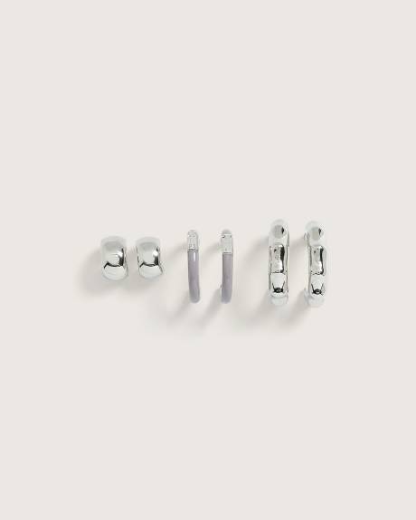 Assorted Mini Hoop Earrings, Set of 3