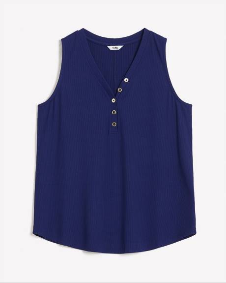 Camisole côtelée à encolure Henley - Essentiels PENN.