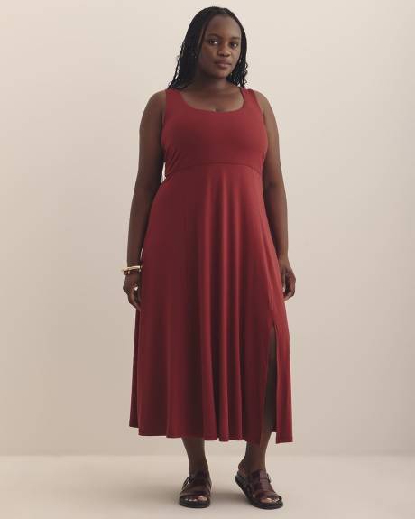 Robe sans manches à col dégagé, tissu responsable