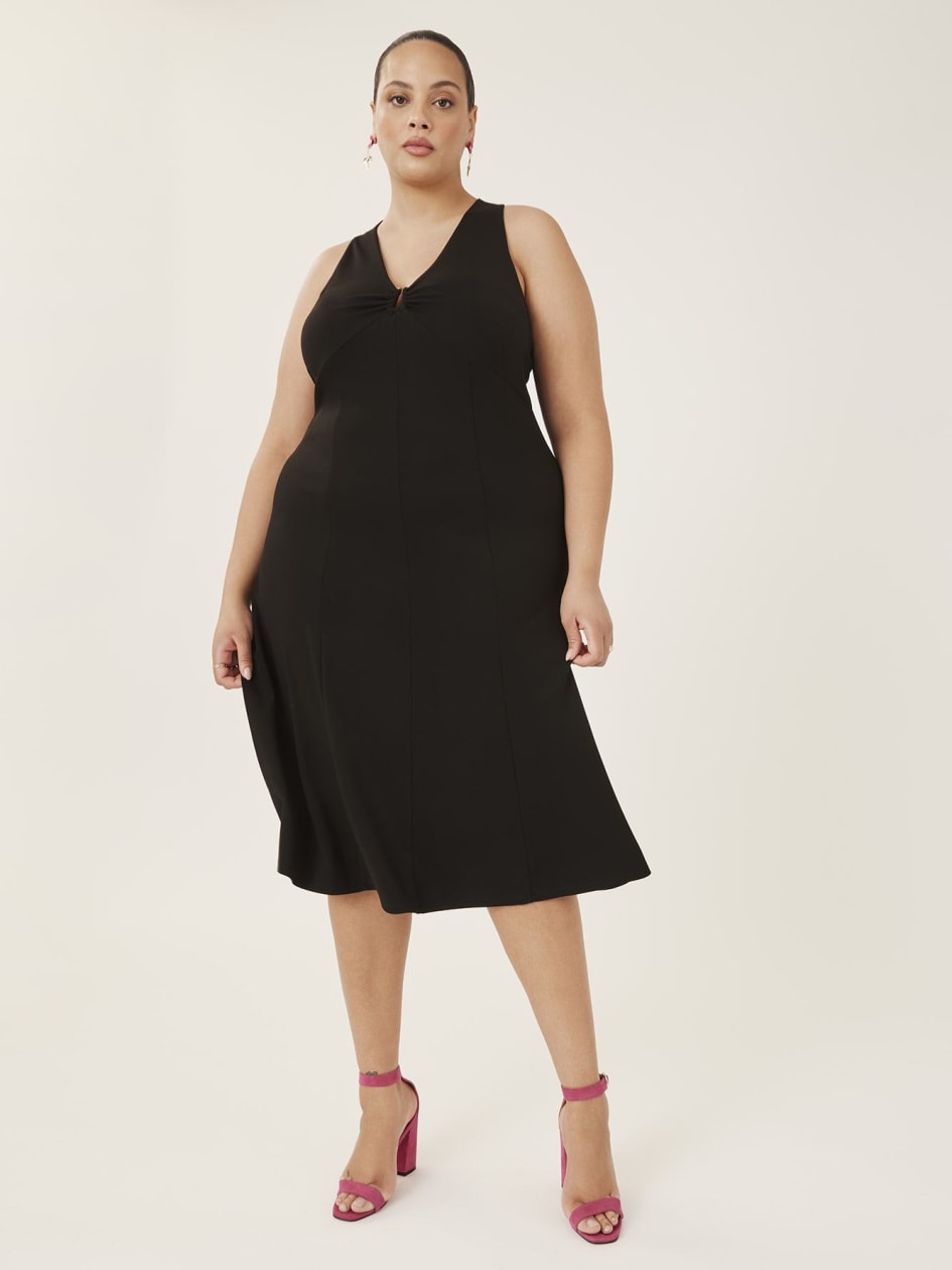 Black Sleeveless Midi Dress - Addition Elle