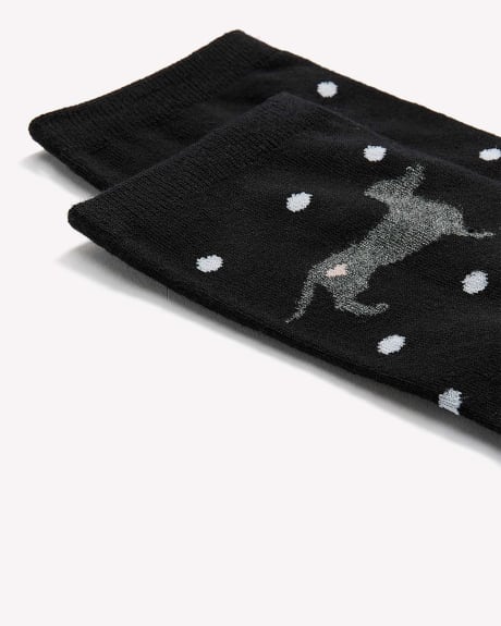 Crew Socks, Dots with Dog Print