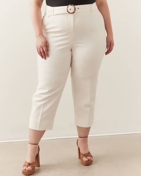 Cropped Straight-Leg Pant with Sash