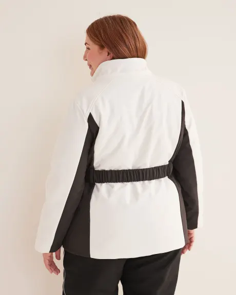 Manteau d'hiver noir et blanc, tissu responsable - Active Zone