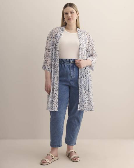 Printed Dropped-Shoulder Tunic Overpiece