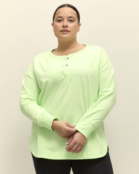 French Terry Henley Pullover Sweatshirt - Active Zone