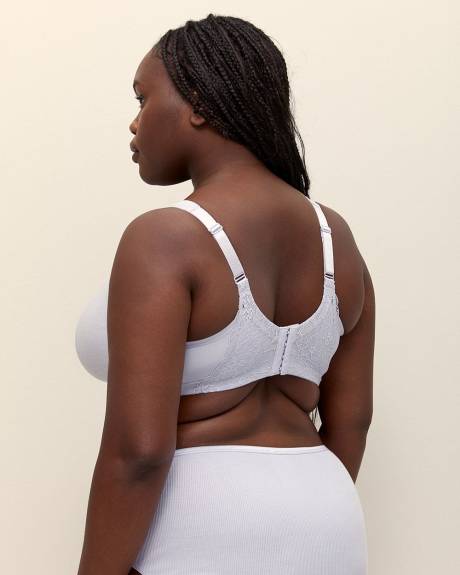 Heather Blue Wireless T-Shirt Bra with Lace Back - ti Voglio