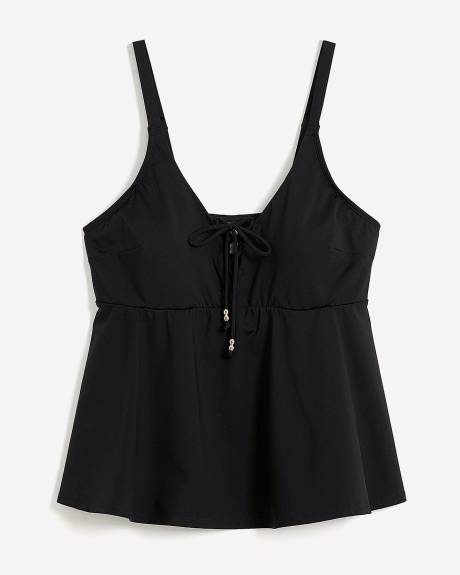Lace-Up Tankini Swim Top
