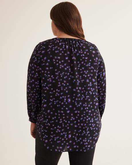 Satin Blouse with Long Balloon Sleeves