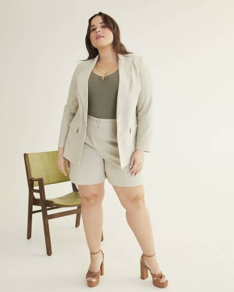 Striped Linen Blend Blazer
