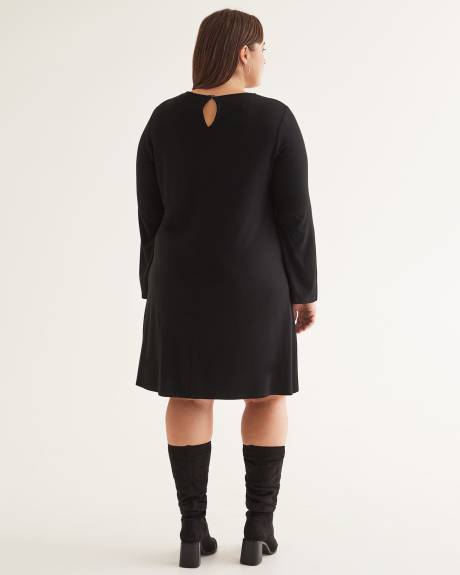 Robe en tricot avec manches longues cloches, tissu responsable