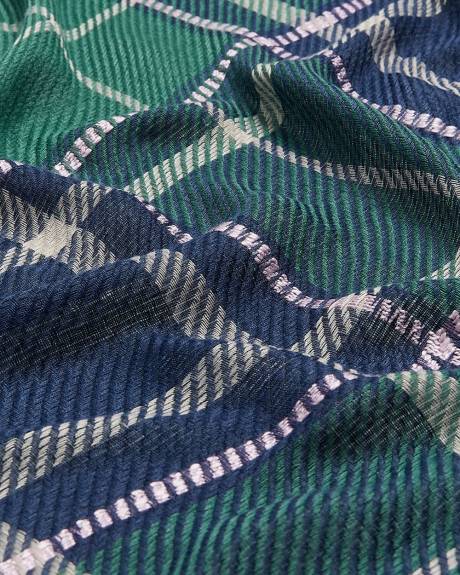 Foulard sergé léger à motif à carreaux traditionnel