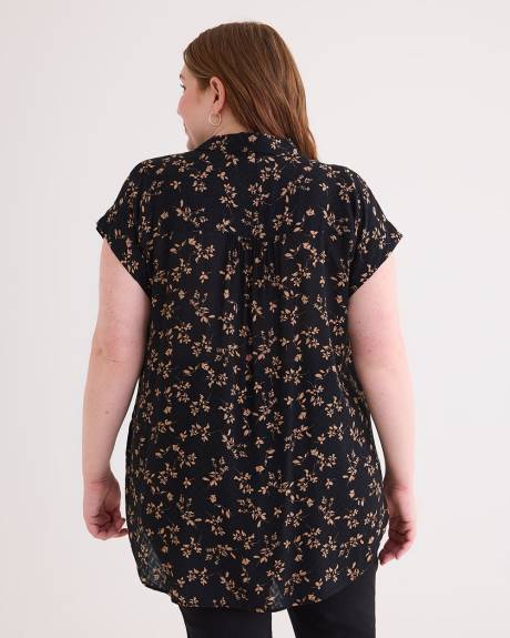 Short Dolman Sleeve Buttoned-Down Shirt