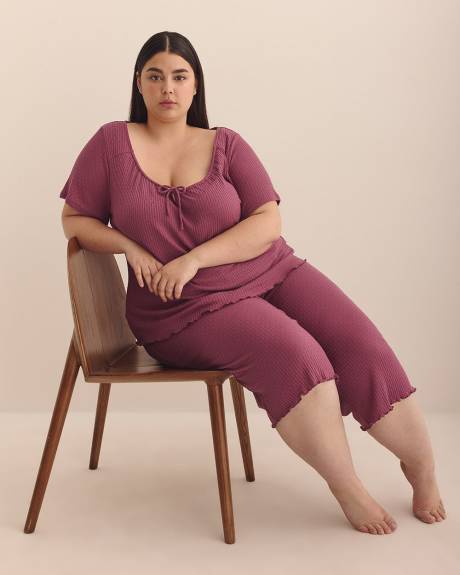 Textured Capri Pyjama Pant - ti Voglio