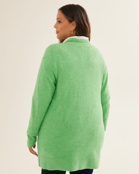 Cardigan en tricot avec poches à l'avant, longueur tunique
