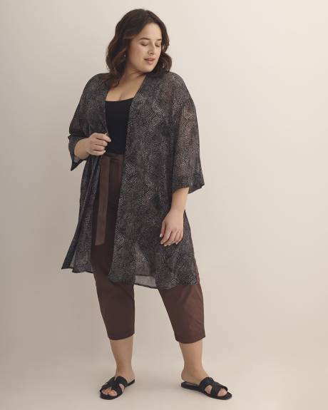 Printed Dropped-Shoulder Tunic Overpiece