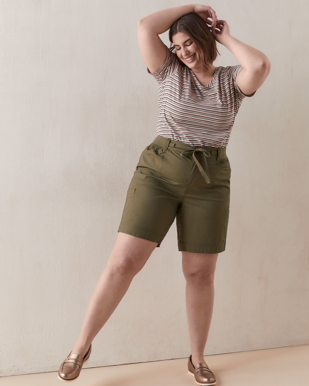 Solid Woven Bermuda Shorts - In Every Story