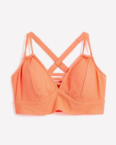 Printed Longline Triangle Bikini Top